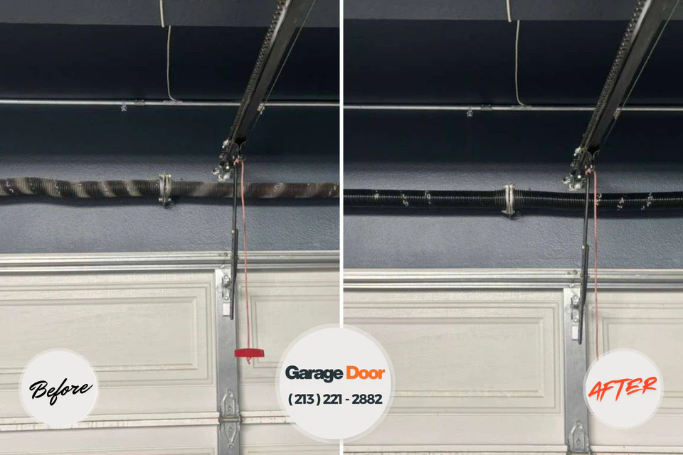 Before and after: garage door repair Blandon, PA